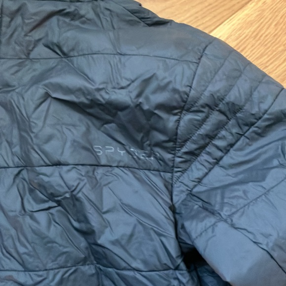 Spyder Mens Mandate Hoodie Sweater Weight Insulator Jacket Black/Polar MD - Picture 5 of 5